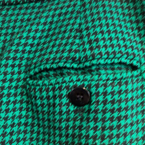 Vintage Jones New York Green Black Houndstooth Wool Knee Length Skirt size small - Picture 8 of 16